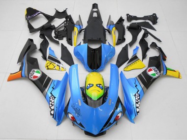 Blau Gelb Hai Yamaha R1 15-19 Verkleidungen