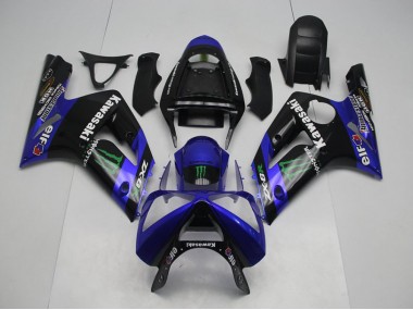 Blau Monster Kawasaki ZX6R 03-04 Verkleidungen
