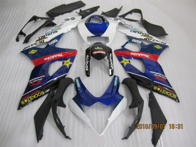 Blau Schwarz Rockstar Suzuki GSXR 1000 K5 05-06 Verkleidungen