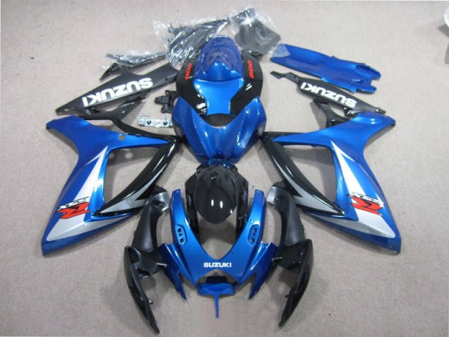 Blau Schwarz Weiß Suzuki GSXR 600 K6 06-07 Verkleidungen Blau Schwarz Weiß Suzuki GSXR 600 K6 06-07 Verkleidungen