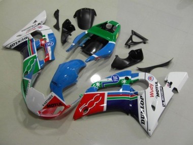 Blau Weiß Grün Rot Wudy Motul Dunlop Yamaha R6 98-02 Verkleidungen