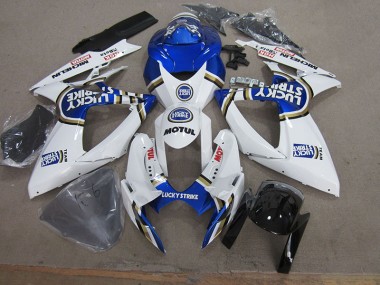 Blau Weiß Lucky Strike Motul Suzuki GSXR 750 K6 06-07 Verkleidungen