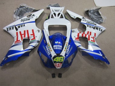 Blau Weiß Motul Fiat 46 Yamaha R1 98-99 Verkleidungen