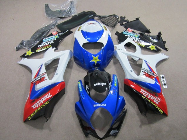 Blau Weiß Rockstar Suzuki GSXR 1000 K7 07-08 Verkleidungen