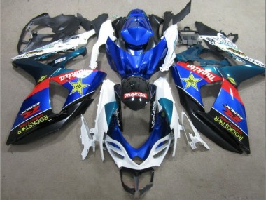Blau Weiß Rockstar Suzuki GSXR 1000 K9 09-16 Verkleidungen