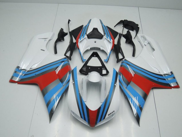 Blau Weiß Rot Ducati 848 1098 1198 07-14 Verkleidungen Blau Weiß Rot Ducati 848 1098 1198 07-14 Verkleidungen