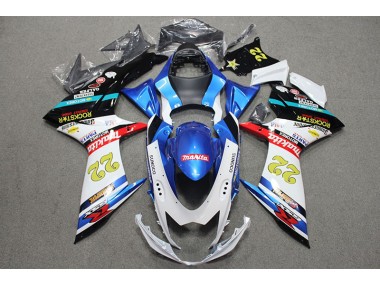 Blau Weiß Rot Rockstar 22 Suzuki GSXR 600 K11 11-24 Verkleidungen