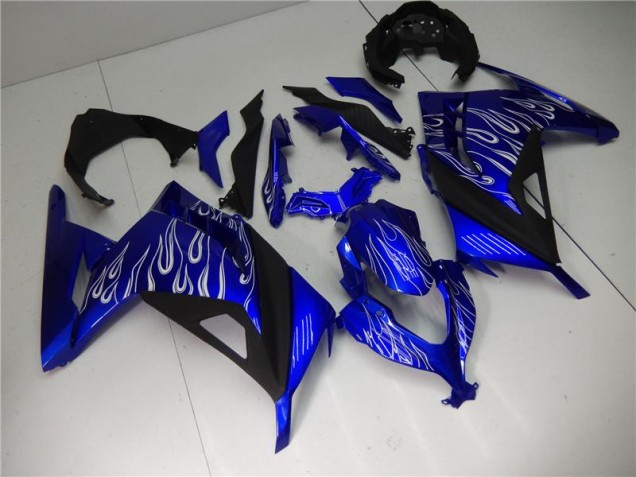 Blau Weiß Schwarz Kawasaki EX300 13-16 Verkleidungen Blau Weiß Schwarz Kawasaki EX300 13-16 Verkleidungen