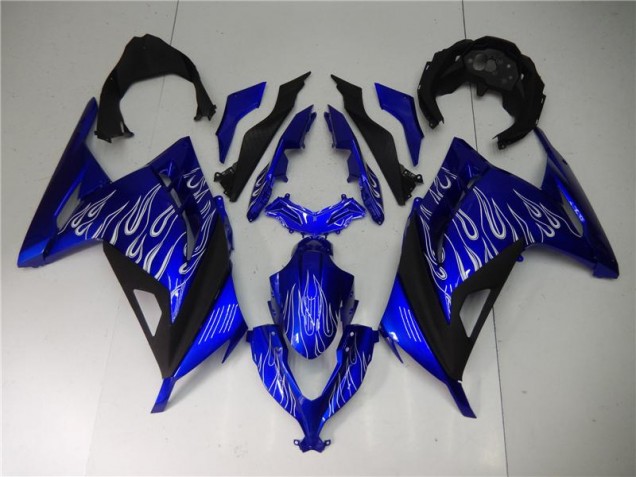 Blau Weiß Schwarz Kawasaki EX300 13-16 Verkleidungen Blau Weiß Schwarz Kawasaki EX300 13-16 Verkleidungen