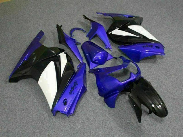 Blau Weiß Schwarz Ninja Kawasaki EX250 08-12 Verkleidungen