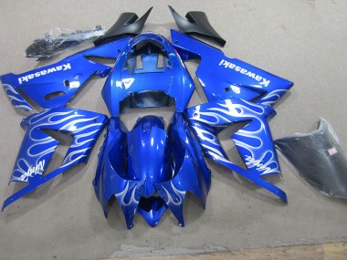 Blau Weiße Flamme Kawasaki ZX10R 03-05 Verkleidung