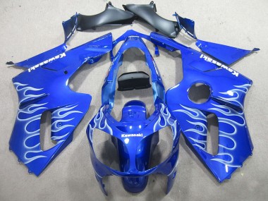 Blau Weiße Flamme Kawasaki ZX12R 02-06 Verkleidungen