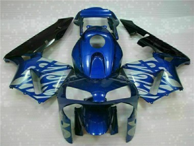 Blau mit silberner Flamme Honda CBR 600 RR 03-04 Verkleidungen