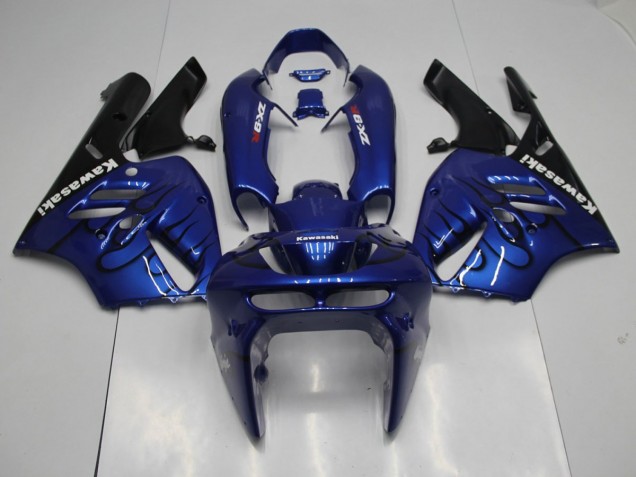 Blau schwarze Flamme Kawasaki ZX9R 94-97 Verkleidungen