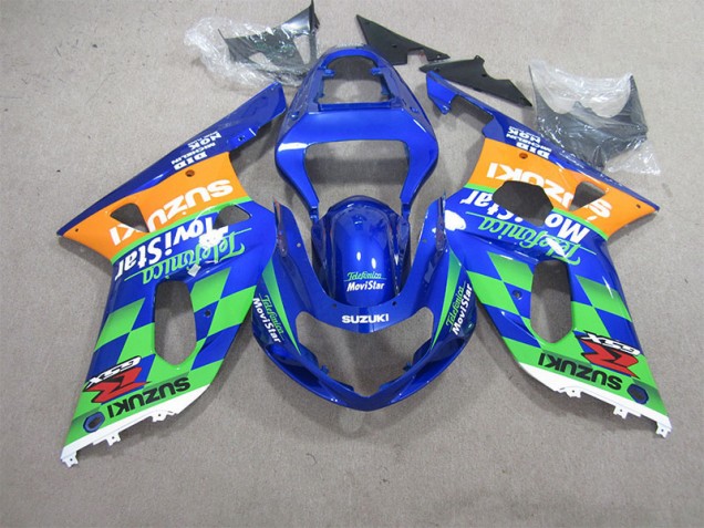 BlauGrün Telefumia Movistar Suzuki GSXR 600 K1 K2 K3 01-03 Verkleidungen