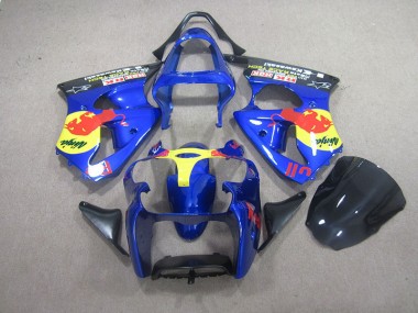 Blaur Rot Bull Ninja Kawasaki ZX6R 00-02 Verkleidungen