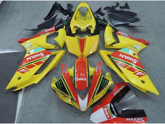 Gelb Rot Swan Yamaha R1 07-08 Verkleidungen