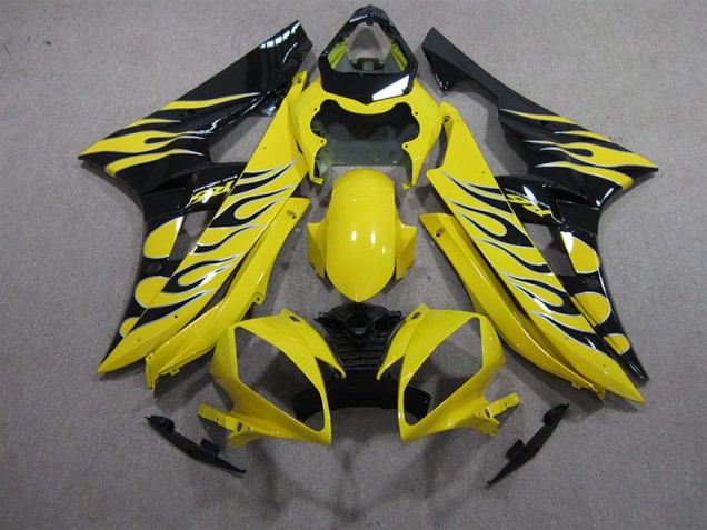 Gelb Schwarz Flamme Yamaha R6 06-07 Verkleidungen Gelb Schwarz Flamme Yamaha R6 06-07 Verkleidungen