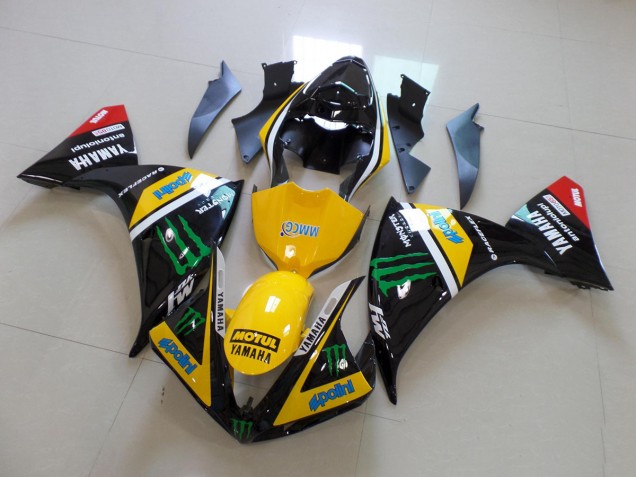 Gelb Schwarz Monster Yamaha R1 12-14 Verkleidung