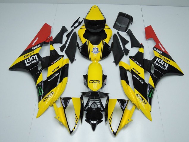 Gelb Schwarz Monster Yamaha R6 06-07 Verkleidungen Gelb Schwarz Monster Yamaha R6 06-07 Verkleidungen