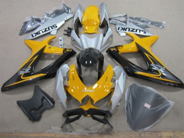 Gelb Weiß Schwarz Suzuki GSXR 600 K8 08-10 Verkleidungen