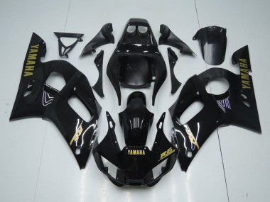 Glänzend Schwarz Gold Aufkleber Yamaha R6 98-02 Verkleidungen