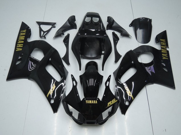 Glänzend Schwarz Gold Aufkleber Yamaha R6 98-02 Verkleidungen Glänzend Schwarz Gold Aufkleber Yamaha R6 98-02 Verkleidungen