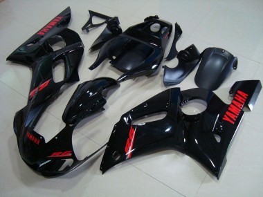 Glänzend Schwarz Rote Aufkleber Yamaha R6 98-02 Verkleidung