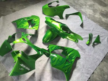 Grün Grüne Flamme Kawasaki ZX9R 00-01 Verkleidungen