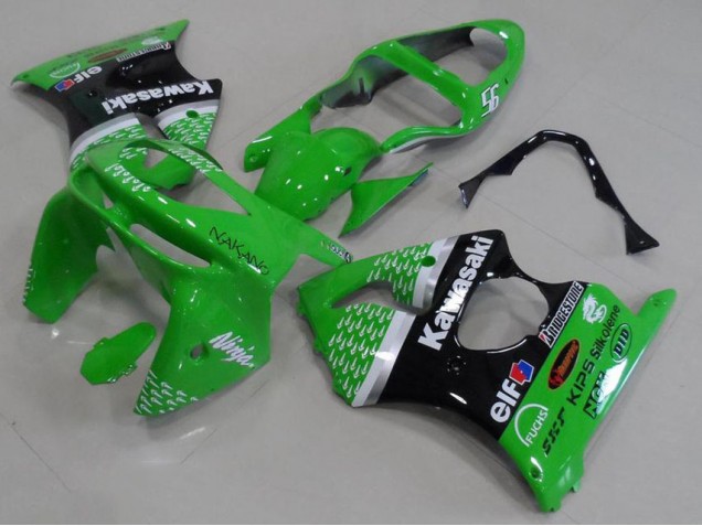 Grün Schwarz Kawasaki ZX6R 98-99 Verkleidungen Grün Schwarz Kawasaki ZX6R 98-99 Verkleidungen