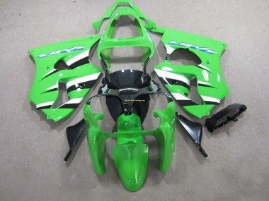 Grün Schwarz Weiß Kawasaki ZX6R 00-02 Verkleidungen