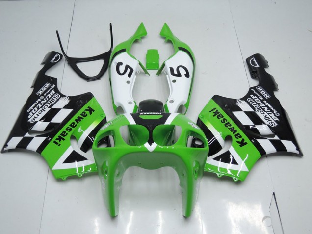 Grün Schwarz und Weiß Kawasaki ZX7R 96-03 Verkleidungen Grün Schwarz und Weiß Kawasaki ZX7R 96-03 Verkleidungen