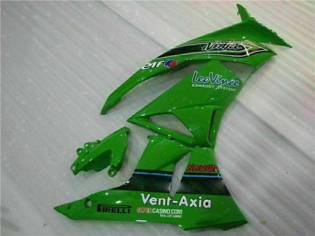 Grün Schwarzer LeoVince Kawasaki ZX6R 09-12 Verkleidungen