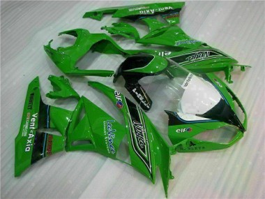 Grün Schwarzer LeoVince Kawasaki ZX6R 09-12 Verkleidungen