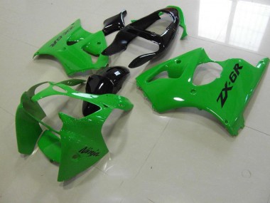 Grün Schwarzer Schwanz Kawasaki ZX6R 00-02 Verkleidungen