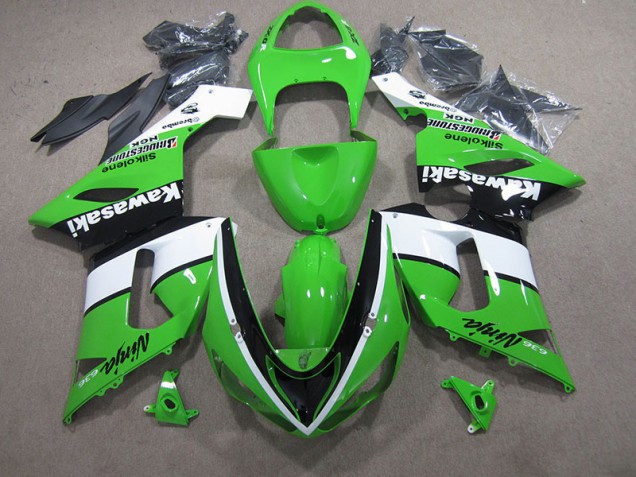 Grün Weiß Schwarz Ninja 636 Kawasaki ZX6R 05-06 Verkleidungen