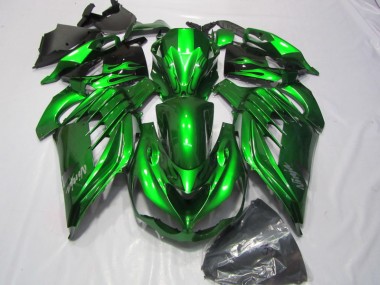 Grün Weißer Ninja Aufkleber Kawasaki ZX14R ZZR 1400 12-21 Verkleidungen