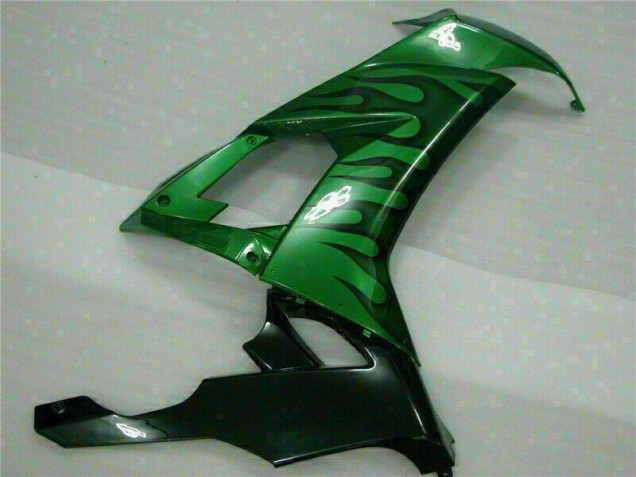 Grüne Flamme Kawasaki ZX10R 08-10 Verkleidungen