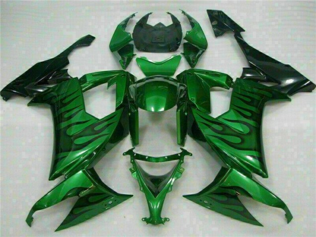 Grüne Flamme Kawasaki ZX10R 08-10 Verkleidungen