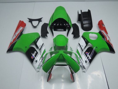 Grüne Motocard Kawasaki ZX6R 03-04 Verkleidungen