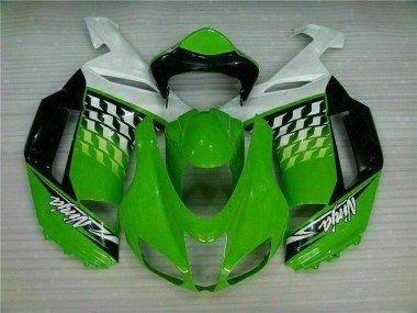 Grüner Weißer Ninja Kawasaki ZX6R 07-08 Verkleidungen