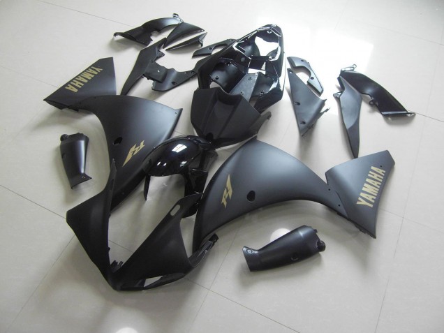 Matt Schwarze und goldene Aufkleber Yamaha R1 09-11 Verkleidungen