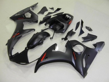 Matt Schwarze und rote Aufkleber Yamaha R6 03-05 Verkleidungen