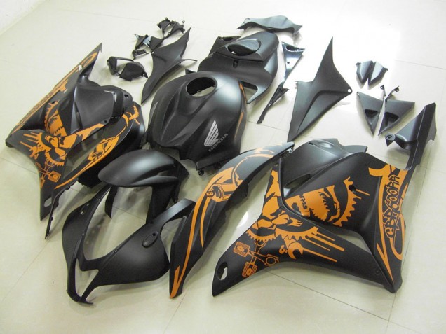 Matt Schwarzer Orange Aufkleber Honda CBR 600 RR 09-12 Verkleidungen