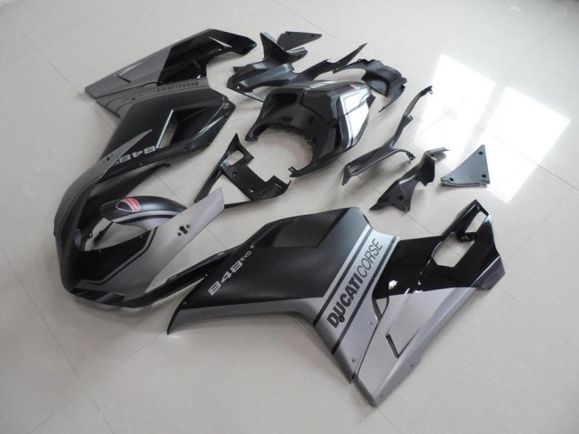 Matt Schwarzer Silber OEM Stil Ducati 848 1098 1198 07-14 Verkleidungen Matt Schwarzer Silber OEM Stil Ducati 848 1098 1198 07-14 Verkleidungen