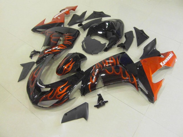 Orange Flamme Kawasaki ZX10R 06-07 Verkleidungen