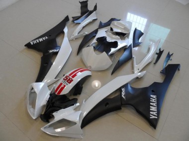 Perl Weiß und Schwarz 58 Sic Yamaha R6 08-16 Verkleidungen
