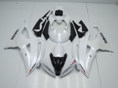 Perl Weiß und roter Aufkleber Yamaha R6 08-16 Verkleidungen