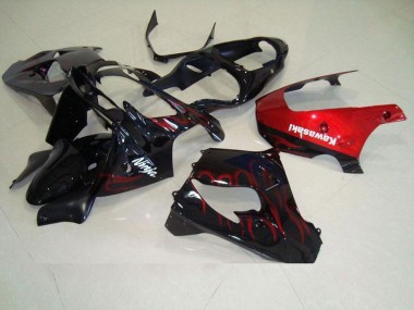 Rot Flamme Kawasaki ZX9R 00-01 Verkleidungen