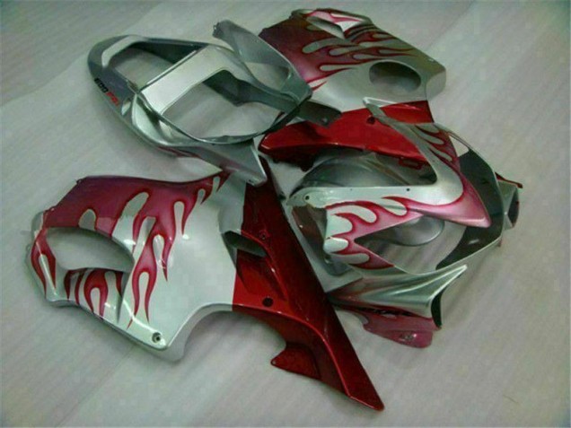 Rot Flamme Silber Honda CBR 600 F4i 01-03 Verkleidungen Rot Flamme Silber Honda CBR 600 F4i 01-03 Verkleidungen